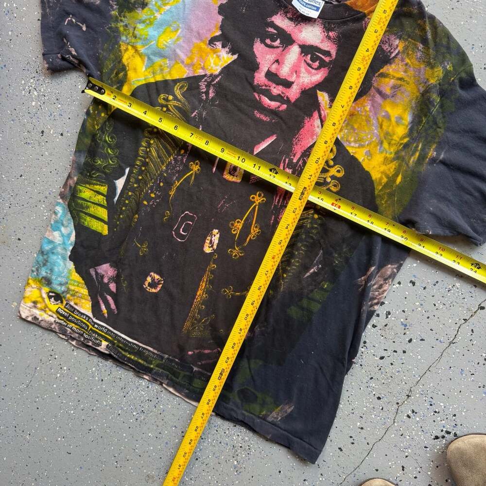 Vintage 1990s Jimi Hendrix Mosquitohead All Over Print T-Shirt Hanes XL - Picture 5 of 8